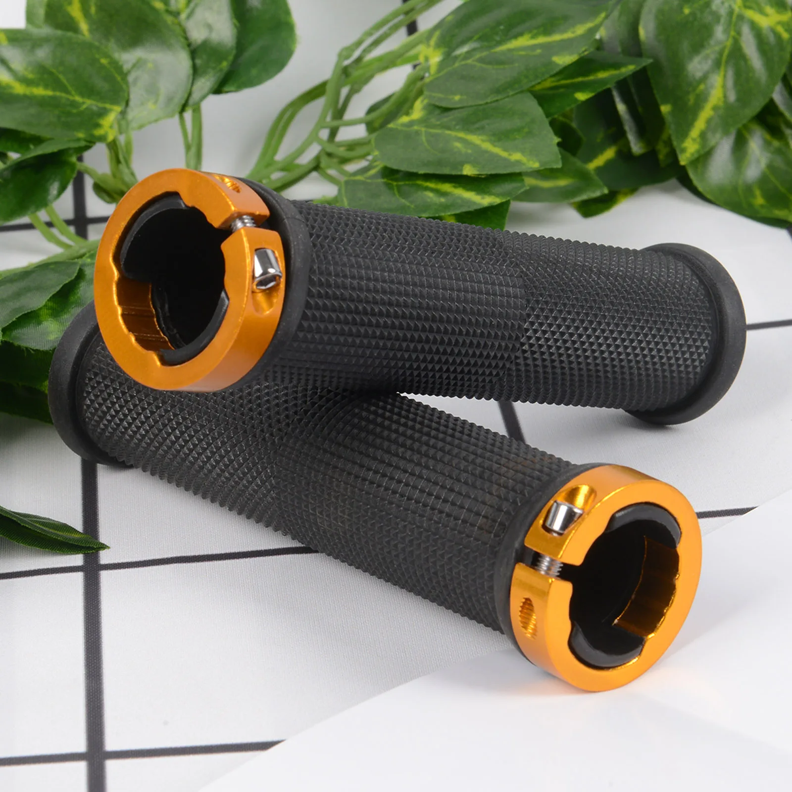 1 Pair Bicycle Single Side Lock Handle Cover Rubber Anti-Skid MTB Cycling Bike Handlebar Grips for Fixed Gear Mountain End Grips