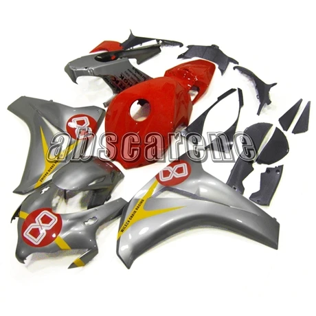 Полные Обтекатели для Honda CBR1000RR 2008 2010 2011 CBR 1000RR 08 10 11 инъекции ABS пластик мотоцикл Серебряный Серый Красный № 8
