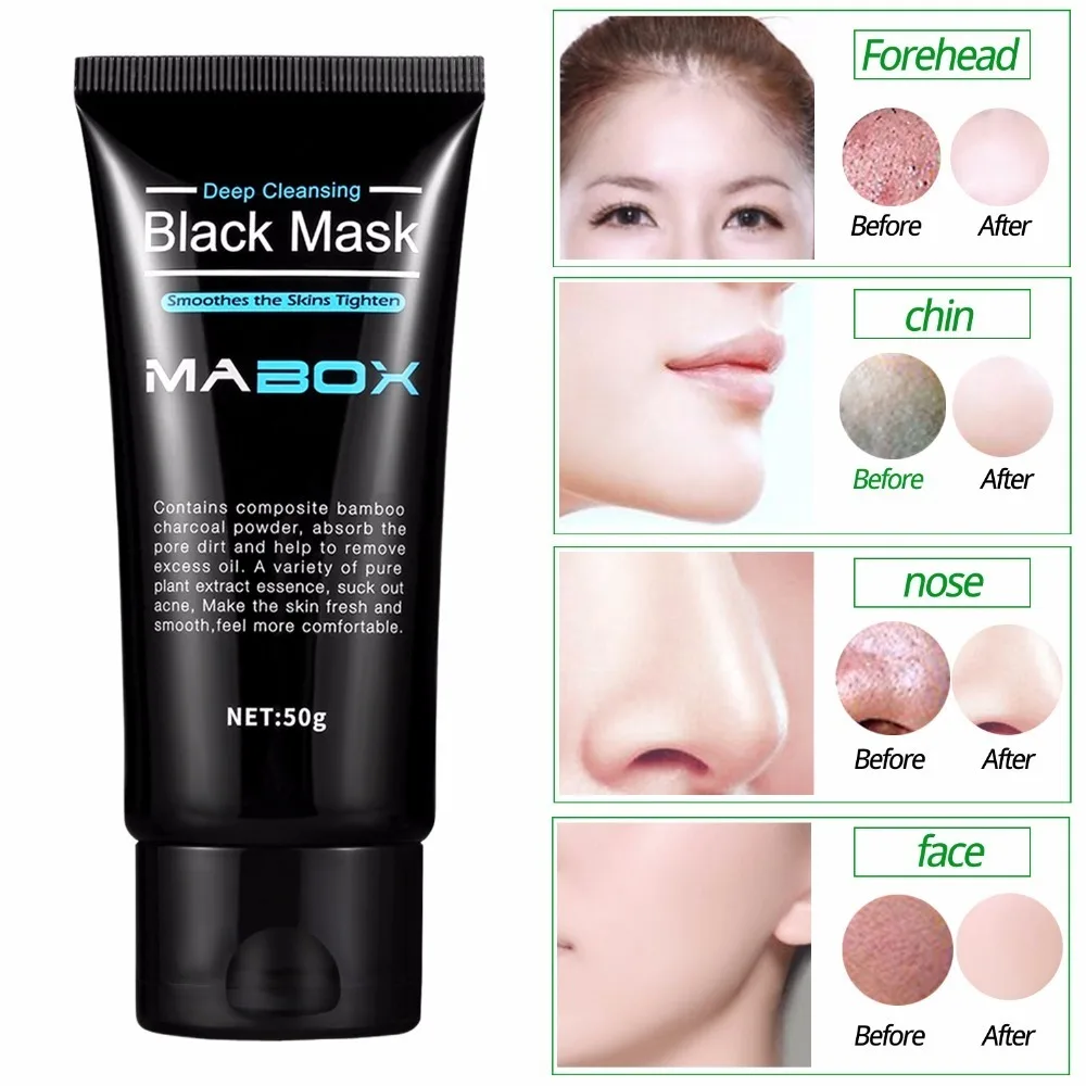 Mabox Black Mask Peel Off Bamboo Charcoal Purifying Blackhead Remover Deep Cleansing for Acne Scars Blemishes skin care| |