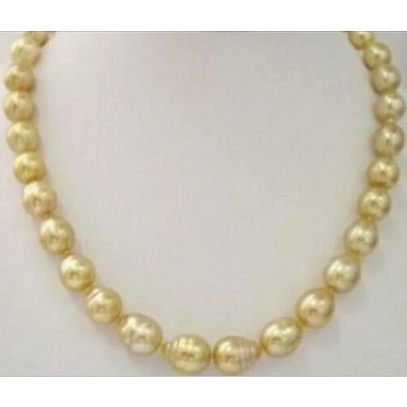 

fine jewelry 18" SOUTH SEA GENUINE GOLD PEARL NECKLACE free shipping