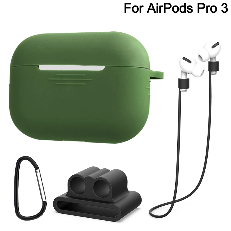 7 шт./компл. идеальный чехол для airpods 2 для airpods pro 3 Earpods чехол для IPad air стручки pro funda для airpod Чехол чехол Аксессуары - Цвет: 3 Mustard green Set