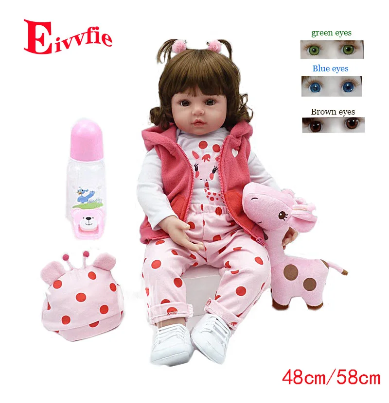 48 см bebe reborn Прекрасные Силиконовые мягкие игрушки, детская кукла, Реалистичная Кукла reborn, детские куклы для девочек с открытым surprice, руки для девочек
