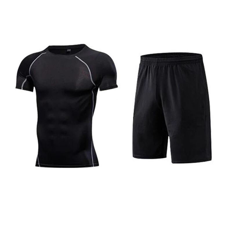 Men tracksuit-15 Мужская спортивная куртка с капюшоном, одежда для тренировок, компрессионный спортивный костюм для бега, тренировочная одежда для спортзала, эластичный спортивный костюм, комплекты для бега - Цвет: Men tracksuit-15