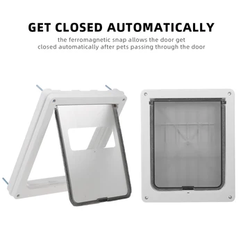 

Automatically Close Pet Dog Door For Cats Dog Safe Ferromagnetic Wall Entry Locking Cat Flap For Medium Dogs Puppies