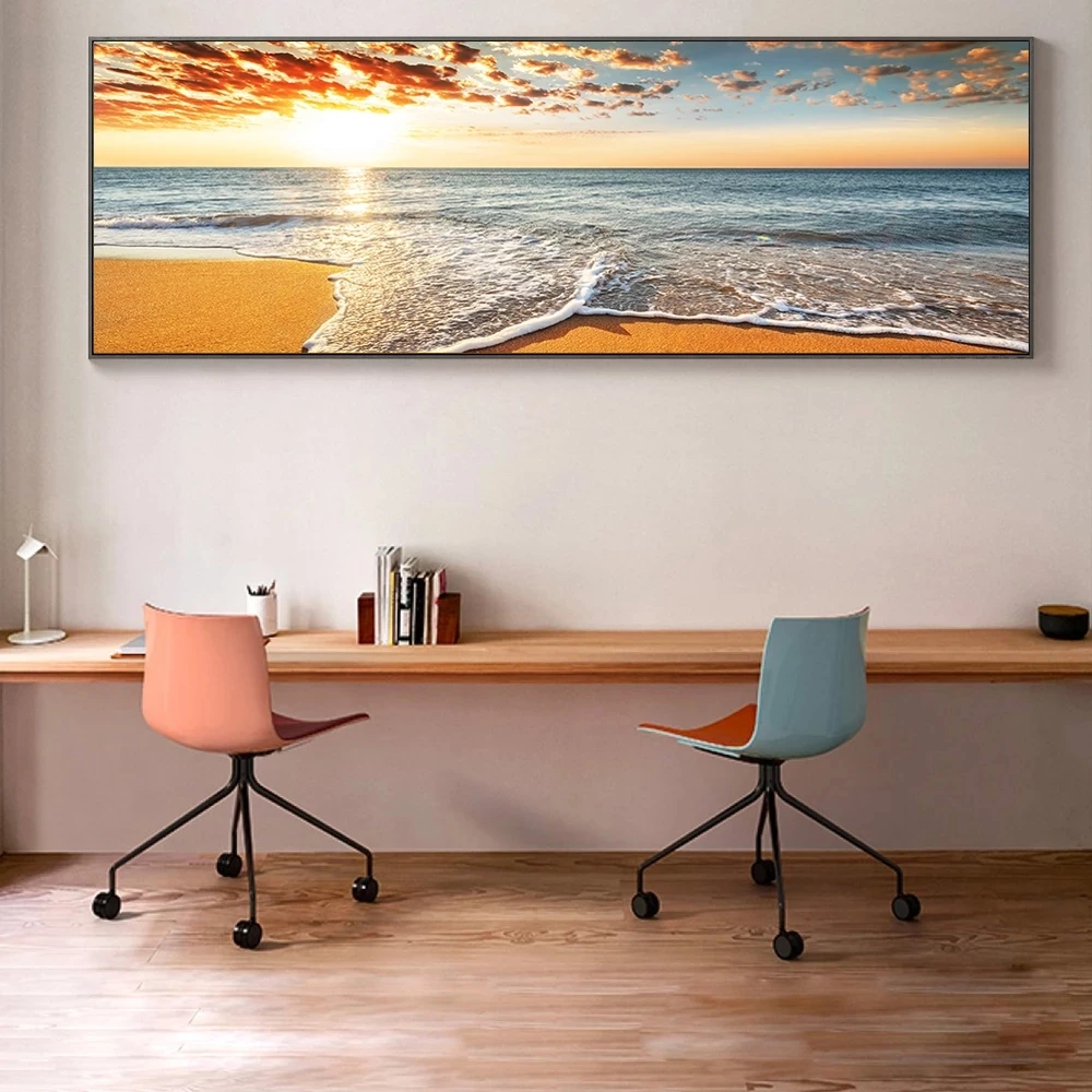 Sunset Beach Seascape Canvas Paintings On the Wall Art Posters And Prints Nature Scenery Pictures For Bed Room Decor | Дом и сад