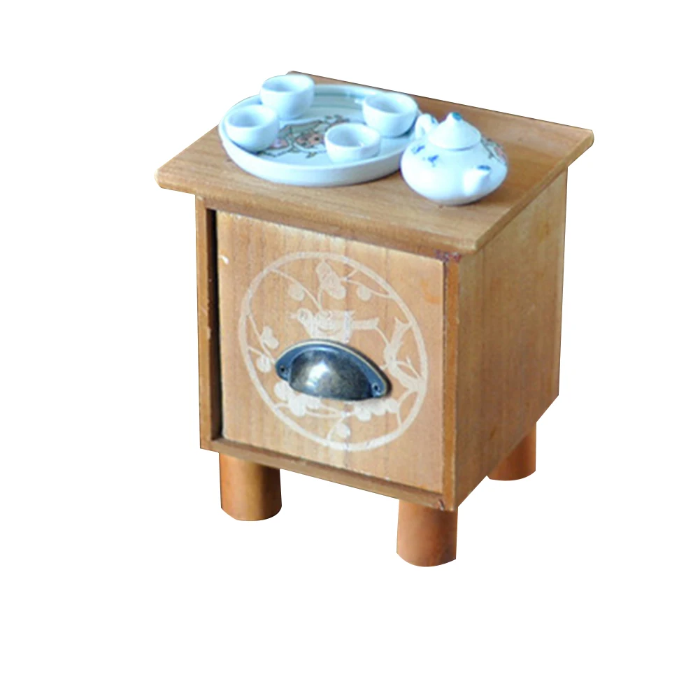 

Wood Tea Table Set Infant Photography Props Take Photos Newborn Baby Geometric Pattern Mini Accessories Chair Decoration Posture