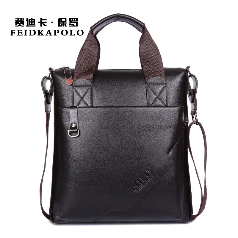 

2016 New Style Genuine Leather Men Business Casual Computer Bag Verticle Hand Shoulder Leather Bag