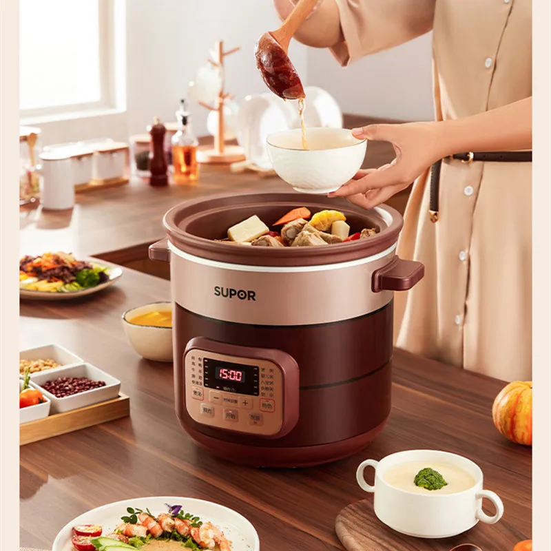 Supor electric stew pot automatic soup ceramic purple clay porridge casserole cup household large capacity