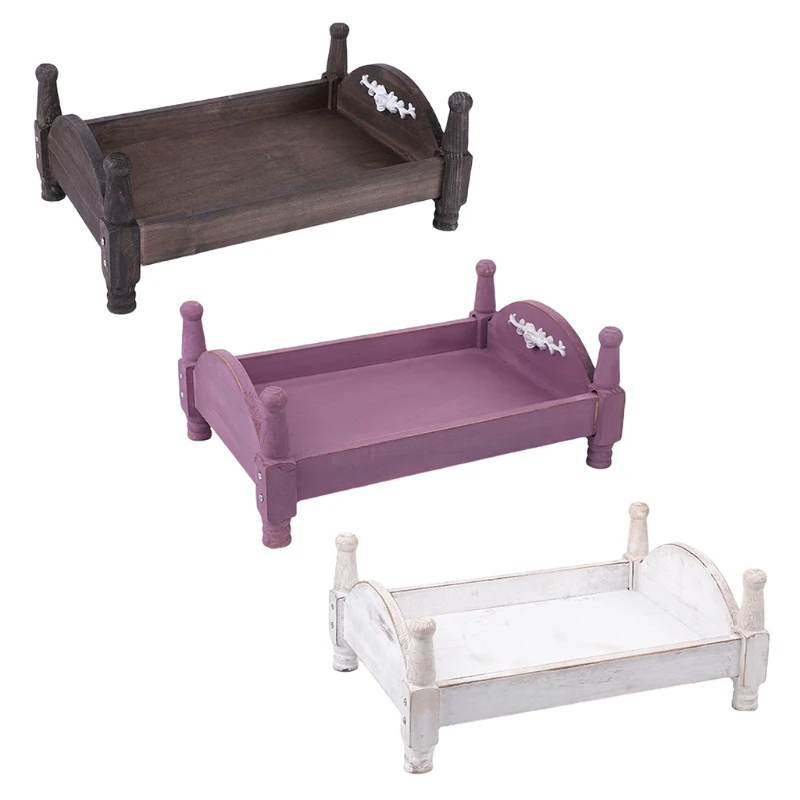 Newborn Posing Detachable Mini Retro Bed Baby Photo Shooting Props Wooden Crib | Мать и - Цена: US $33.80 - 35.44