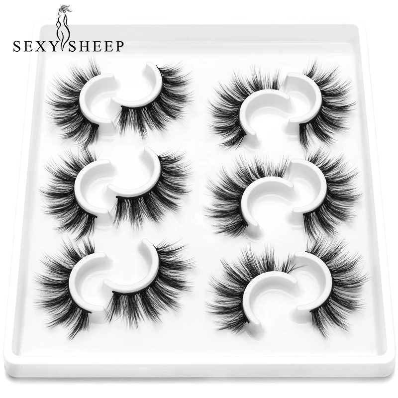 SEXYSHEEP 6 пар 3D норковые ресницы натуральные накладные ресницы драматический объем поддельные ресницы макияж ресницы для наращивания шелковые ресницы