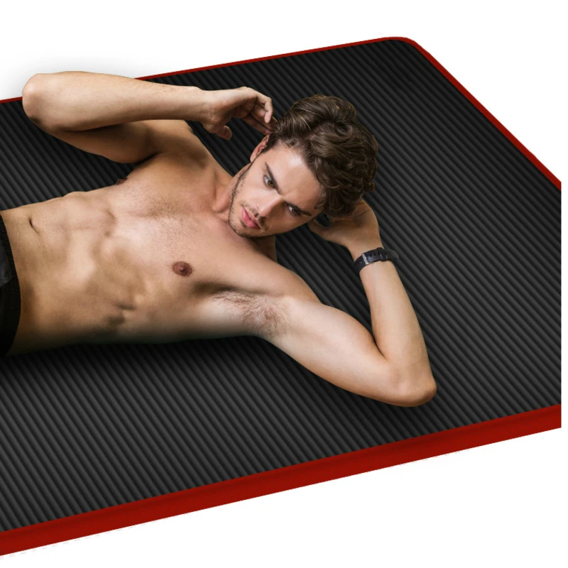 15mm Thickened Men Yoga Mat Carpet Edge-covered Non-slip Fitness Pad For Yoga Beginner Gym Exercise Mat With strap