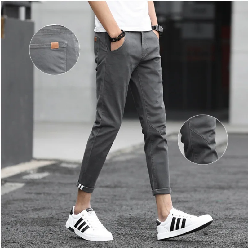 

909 # Exterior Capri Pants Elasticity Skinny Casual Pants 27-36 Code