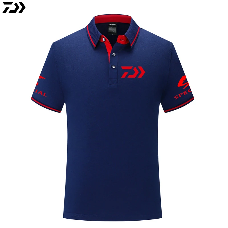 Royal Blue Футболка для рыбалки, поло, быстросохнущая, дышащая, Спортивная, уличная, DAWA, Мужская одежда, для рыбалки, короткий рукав, топ, футболка для рыбалки - Цвет: Royal Blue