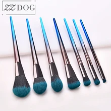 ZZDOG 7Pcs Professional Makeup Brushes Set Natural Powder Eye Shadow Blush Blending Cosmetics Beauty Tools Kit Long Handle New