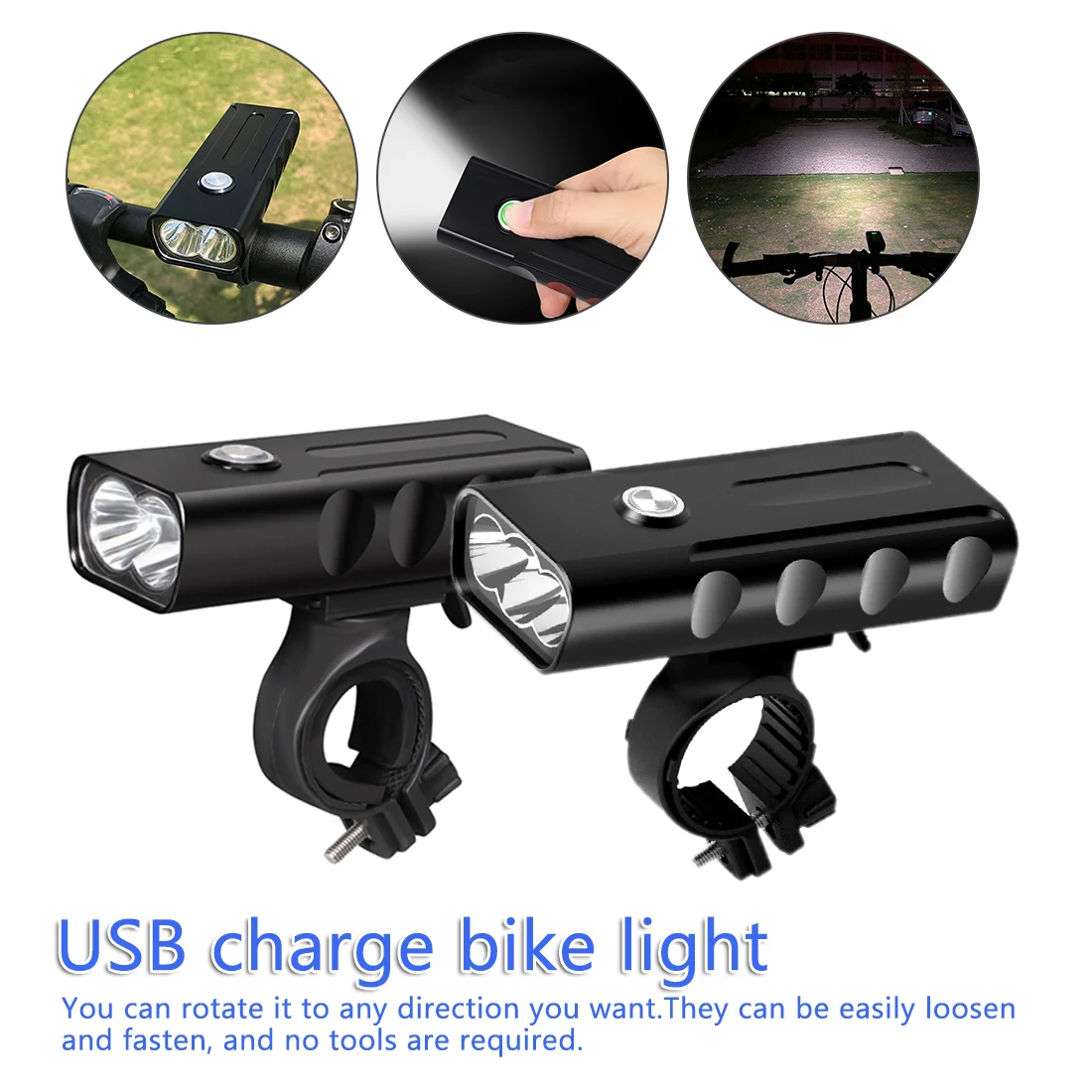 Светодиодная велосипедная лампа USB Aufladbare Eingebaute 3 Modi Fahrrad Licht Wasserdichte Scheinwerfer Fahrrad zubehyor Mit rhucklicht