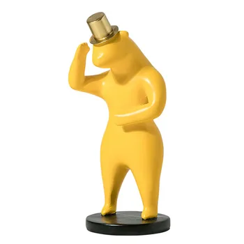 

European Abstract Bear Figure Statue Creative Resin Character Sculpture Room Decor Ornament Home Decoration Accessories