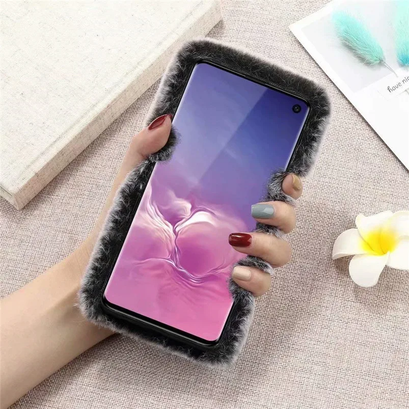 Мягкий На зимнем меху теплый плюш чехол для телефона для samsung Galaxy J3 J5 J7 A3 A5 A7 J4 J6 A6 A8 плюс J8 A7 A9 Меховой чехол