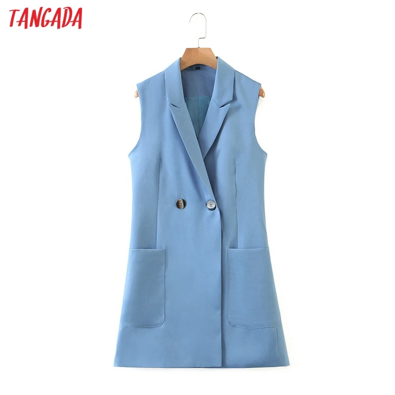 Blue sleeveless blazer Clearance