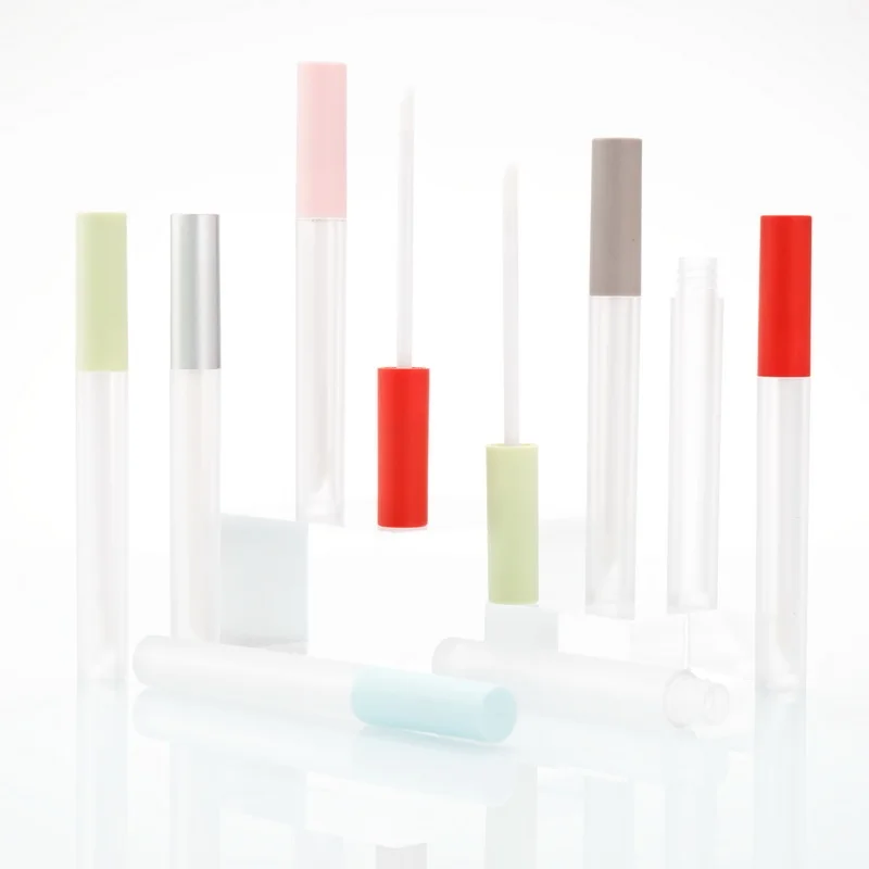 

Empty Plastic Lip Gloss Tube Round Frested Lipgloss Tube Silver Lid Lip Gloss Containers Cosmetic Lipgloss Bottles 50pcs/Lot