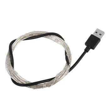 

Super Bright 5M 50LED Silver Wire Christmas Wedding String Fairy Light Lamp Powered By USB Holiday Decoration