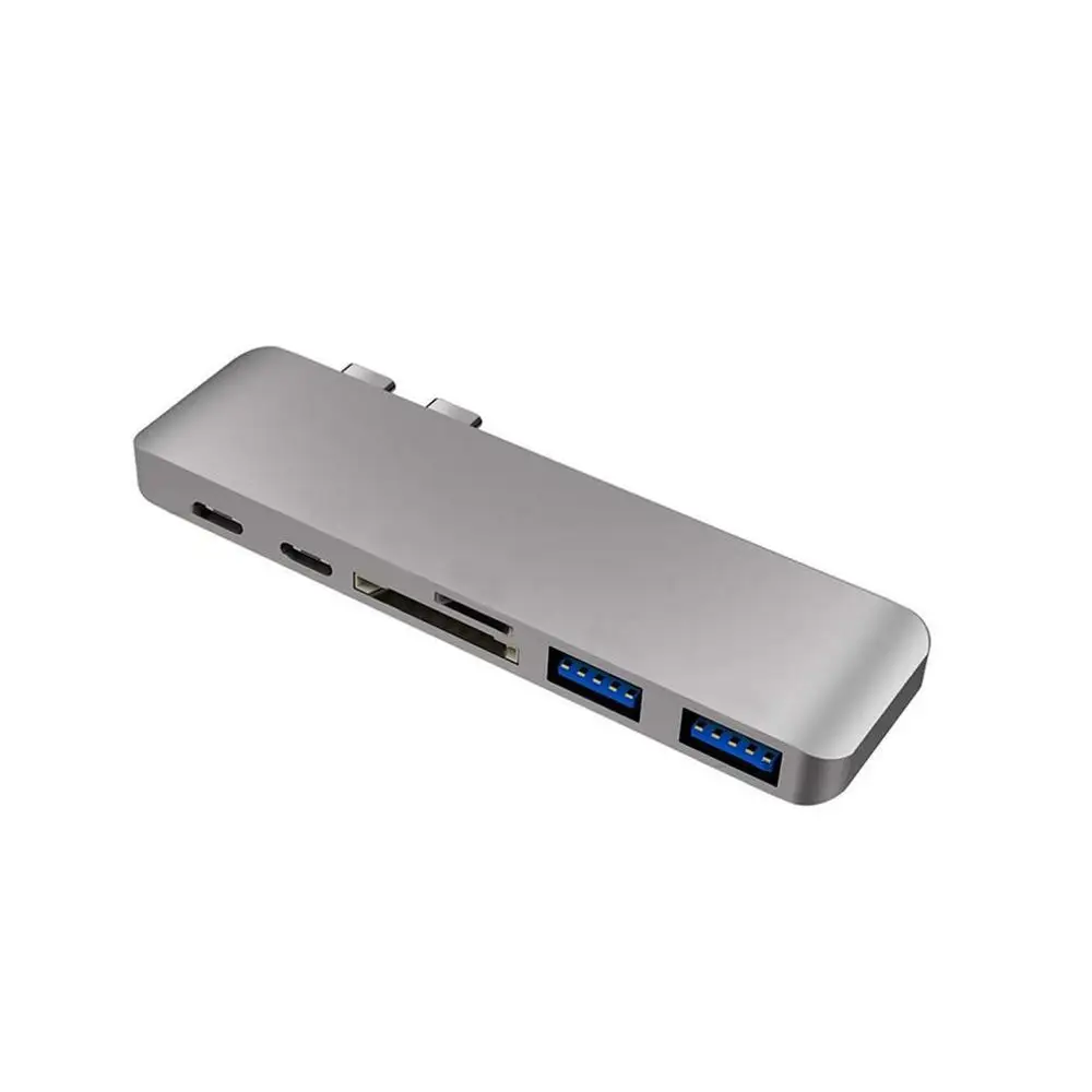 MacBook Pro USB C Hub 6-in-1 USB Type C Hub Adapter Dongle Thunderbolt 3 USB-C