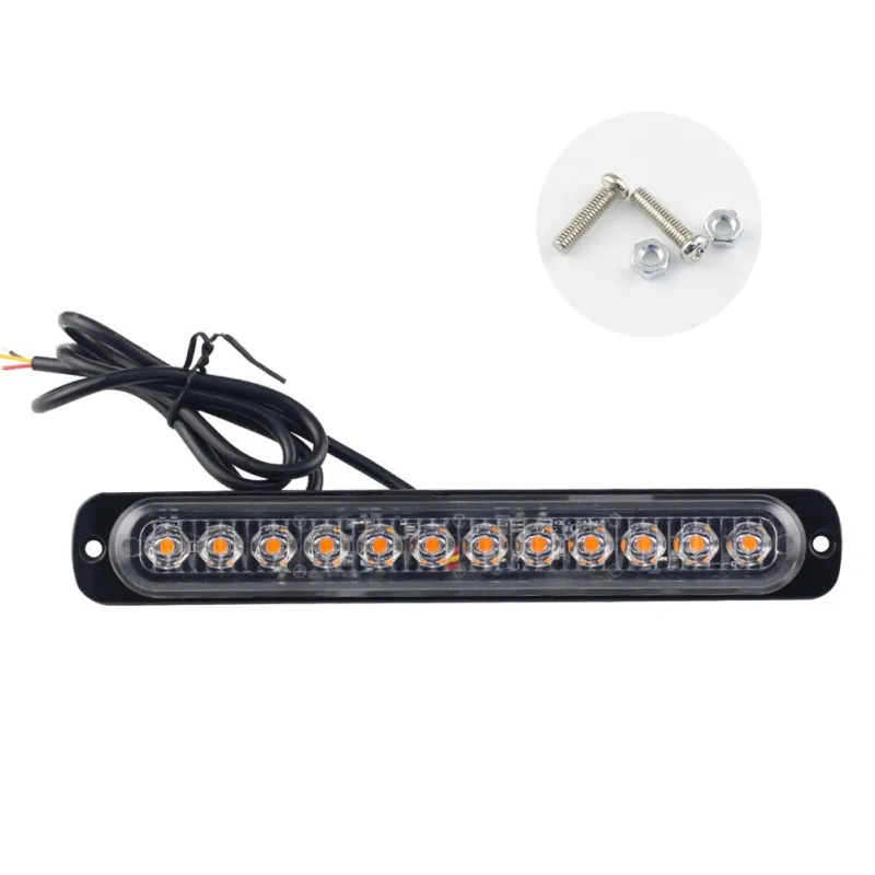 4x12LED Янтарный Белый стробоскоп свет грузовик опасности вспышка маяка предупреждающий аварийный свет 12-24 В