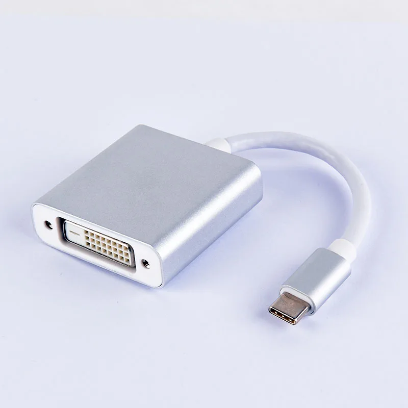 silver Производитель TYPE-C к DVI конвертер usb3.1 к DVI видео адаптер USB-C к DVIi адаптер - Цвет: silver