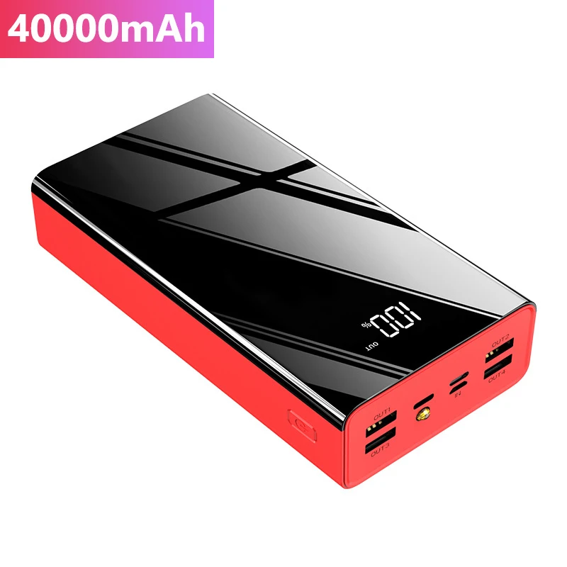 40000mAh Power Bank 4 USB 2.1A Fast Charging Powerbank Type-C External Battery Charger For iPhone12 11 Samsung Xiaomi Powerbank - ANKUX Tech Co., Ltd