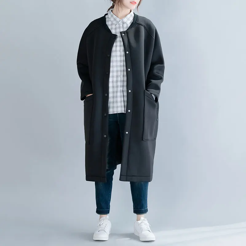 Tao8763 DIMANAF, женские парки, длинные пальто, Осень-зима размера плюс, Женское пальто, черное, космическое, хлопок, свободная верхняя одежда, куртки - Цвет: Tao8763