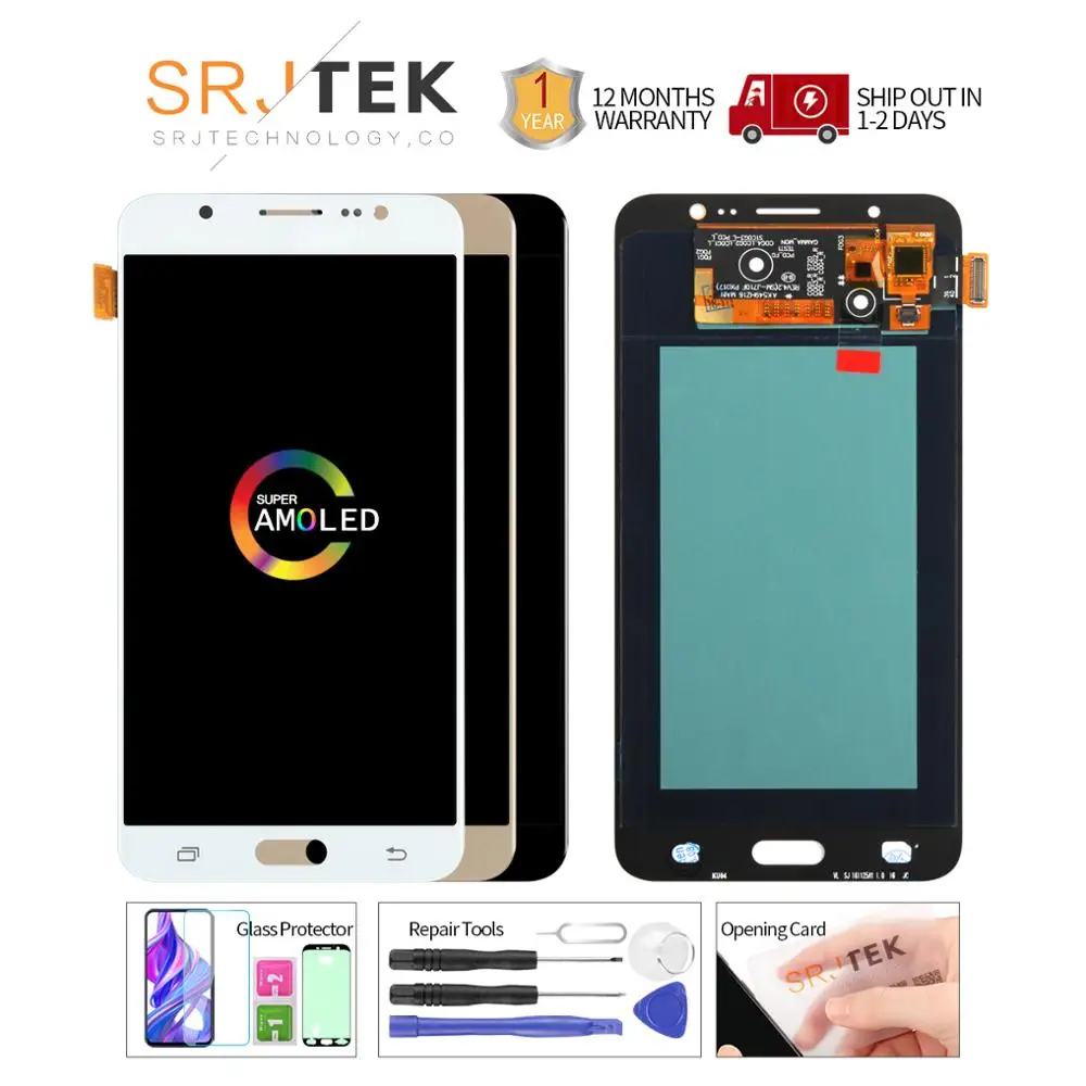 Цена Оригинальный 5,5 Супер Amoled ЖК для Samsung Galaxy J7 2016 j710 J710F J710M J710G ЖК дисплей сенсорный экран дигитайзер Замена