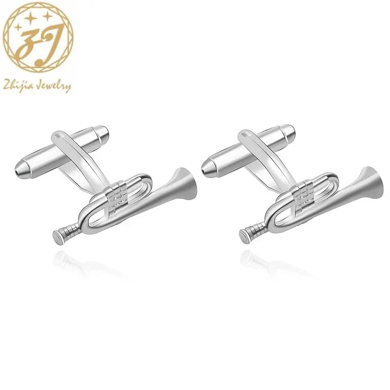 

Zhijia High Quality Cufflinks Men silver color cuff button Birthday Wedding Gift For Mens Cuff Links Bending Shirt Cufflink