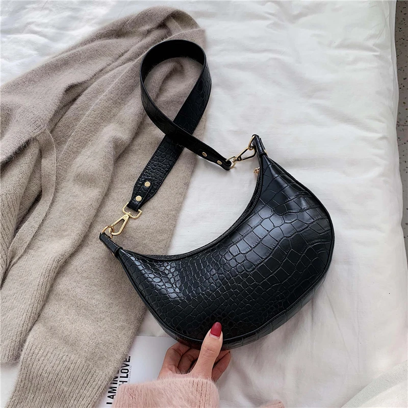 Fashion Stone Pattern PU Leather Crossbody Bags For Women Small Shoulder Messenger Bag Lady Phone Handbags And Purses - Цвет: Black