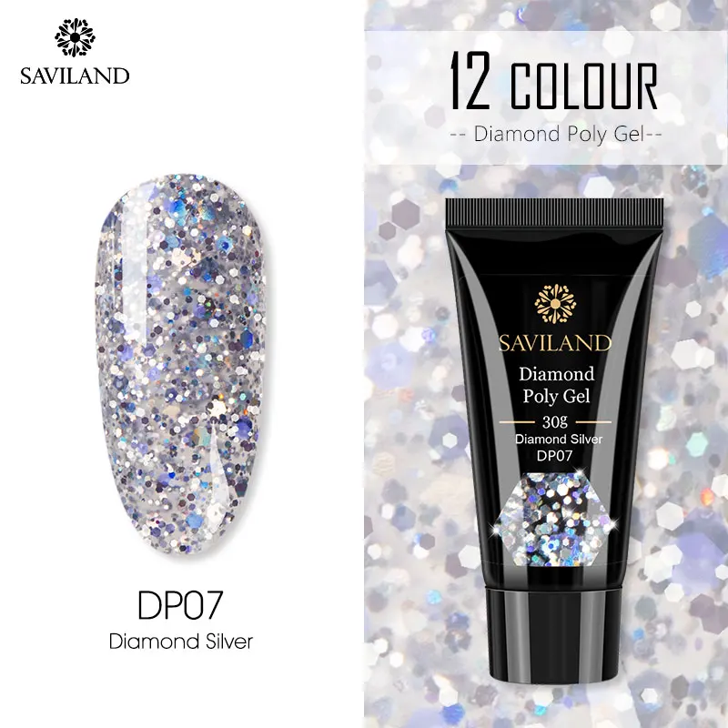 30ml DP07 SAVILAND Супер Блестящий Алмазный полигель-конструктор Гель-лак для ногтей замачиваемый УФ-Гель-лак полигель-удлинитель лак для ногтей инструмент - Цвет: 30ml DP07