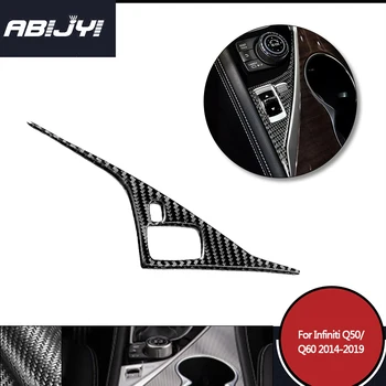 

For Infiniti Q50 Q60 2014-2019 Car Styling Carbon Fiber Car Gear Shift Drive Panel Trim Cover Car Accessories