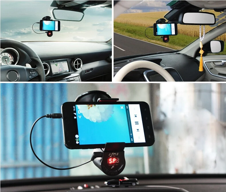 Автомобильный держатель для телефона, умная зарядка, Bluetooth, Hands-Free, fm-передатчик, многофункциональный Mp3, Gps, держатель для мобильного телефона
