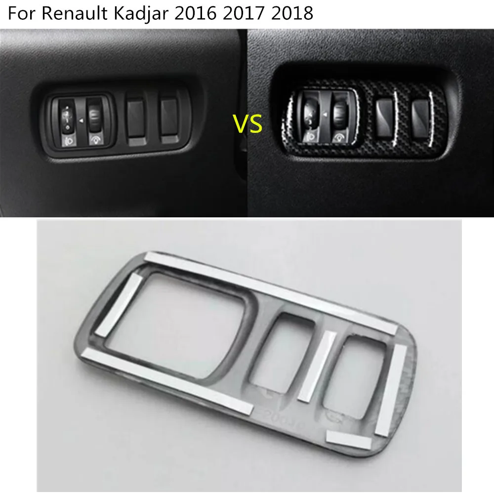 Автомобильная липучка крышка ABS хром/углеродного волокна передняя головка переключатель света отделка рамка лампа для Renault Kadjar
