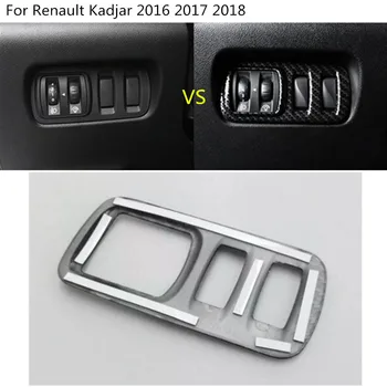 

Car Stick Cover ABS Chrome/Carbon Fibre Front Head Light Switch Trim Frame Lamp For Renault Kadjar 2016 2017 2018 2019