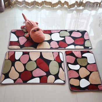 

Rectangle Floor Mat 3pcs/set Living Room Bedroom Non-slip Carpet Soft Entrance Hall Doormat Rugs Kitchen 9 Colors Bath Mats l