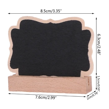 

12 Pcs Mini Wooden Blackboards Stand Flower Shape Wedding Nightstand Decorations LX9C