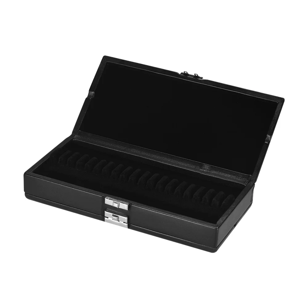 

Hot New Black Oboe Reed Case Bassoon Reed Case PU Leather Wooden Box 2 Layers Reed Case Holder for 19PCS Oboe Reeds