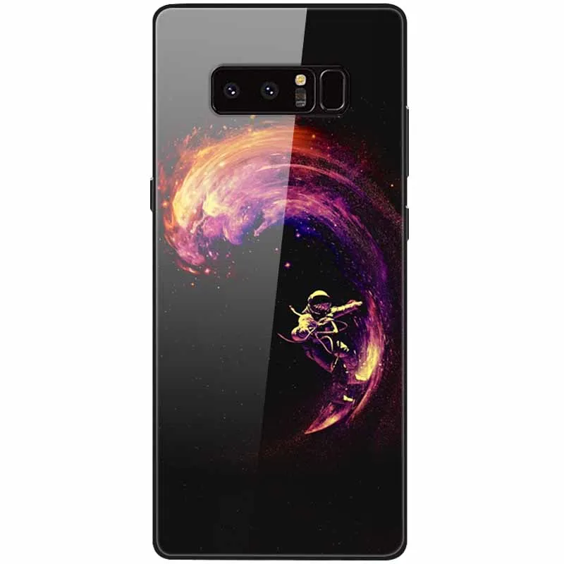 cute phone cases for samsung  Tempered Glass Cover For Samsung Note 8 Case Note9 Hard Protective Funda For Samsung Galaxy Note 10 Plus 9 Cases Luxury Bumper kawaii phone case samsung Cases For Samsung