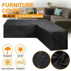 Durable Outdoor L - Shaped Sofa Cover - Premium Weatherproof Protection - 270X270X82x90cm (Black)