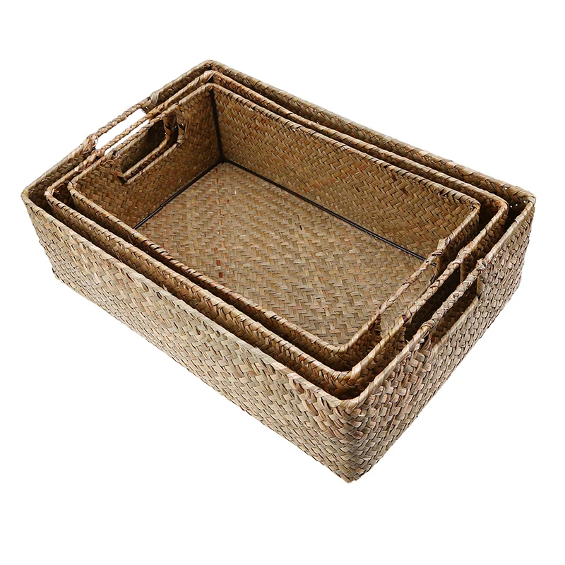 

1pc Woven Basket Home Table Fruit Bread Towels Organization Small Kitchen Storage Container Home Storage Kitchen Supplies
