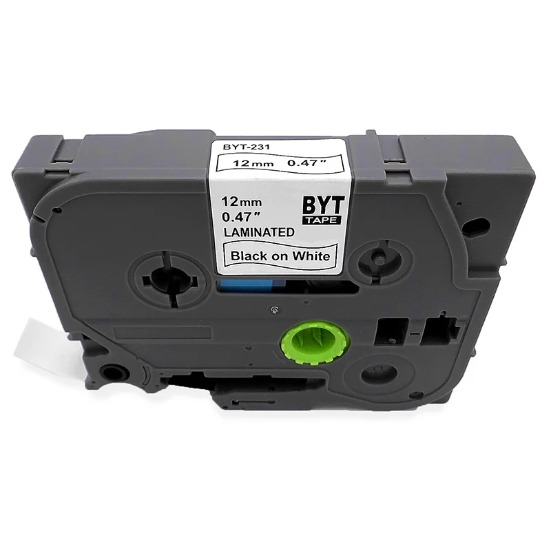 for Tze231 Tz231 12mm Black on White Brother P-Press Printer Label Tape Tze-231 Tz-231 Tz Tze 231 Laminated Ribbons | Компьютеры и