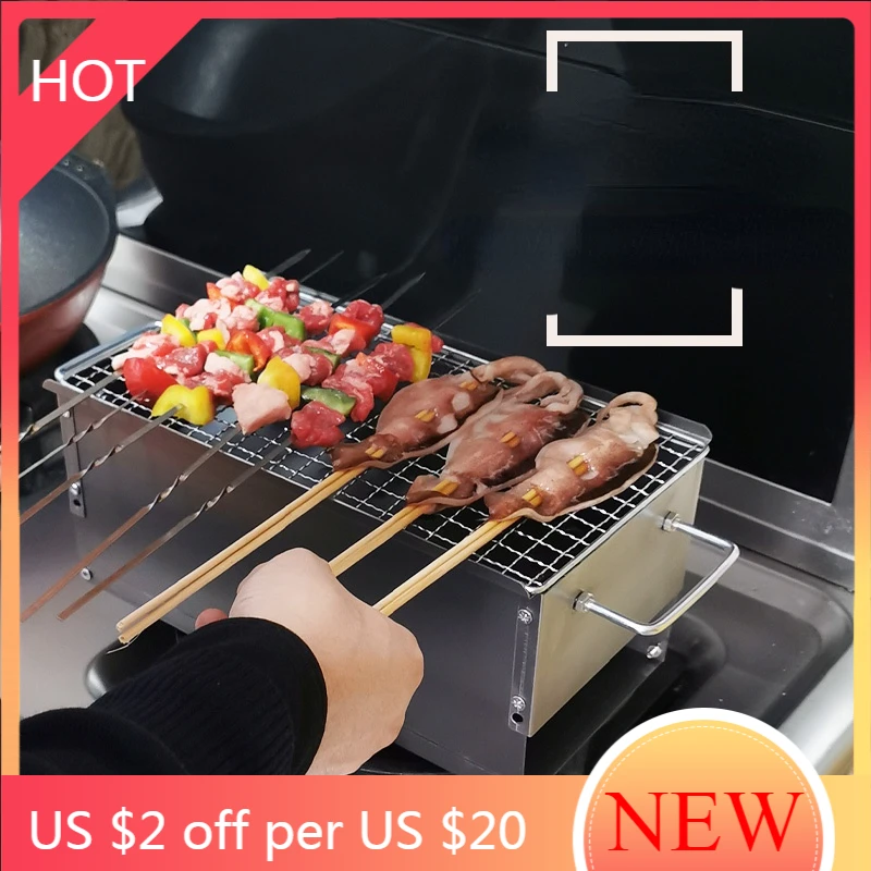 Stainless Steel Charcoal Grill Kebab Bbq Portable Mangal