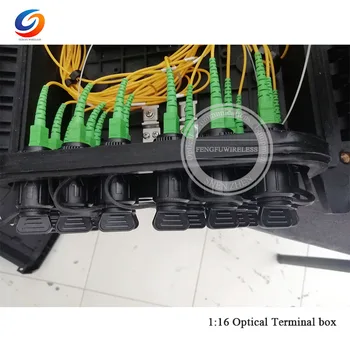 

High quality 6pcs 1:16 splitter with HW connection 3pcs 1*16 ABS SC APC 1x16 1M 2.0MM PLC optical splitter