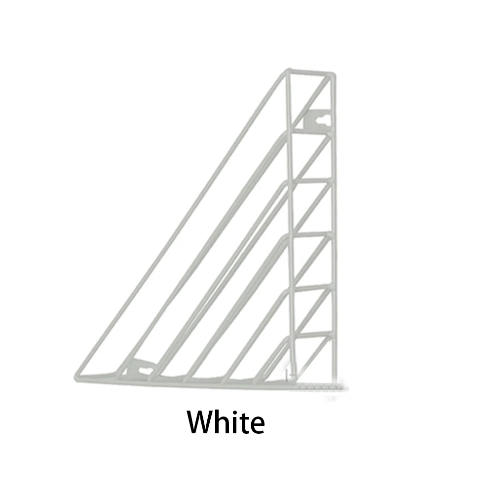 Металлические треугольные настенные полки настенные украшения журнал стеллаж для хранения книг ремесла Дисплей Стенд настенные полки домашний декор - Цвет: White