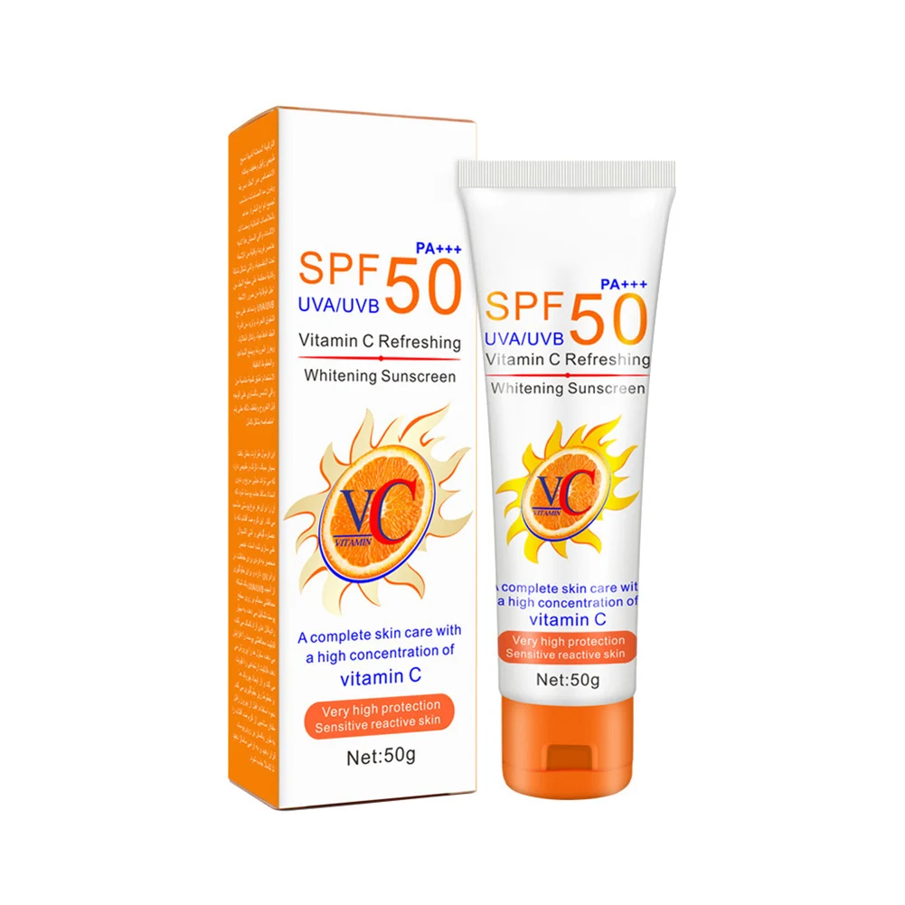 Vitamin C Sunscreen Facial Body Sunblock Waterproof UV Oil-control SPF 50+ Sun Screen Body Cream Korean Sunscreen Cream