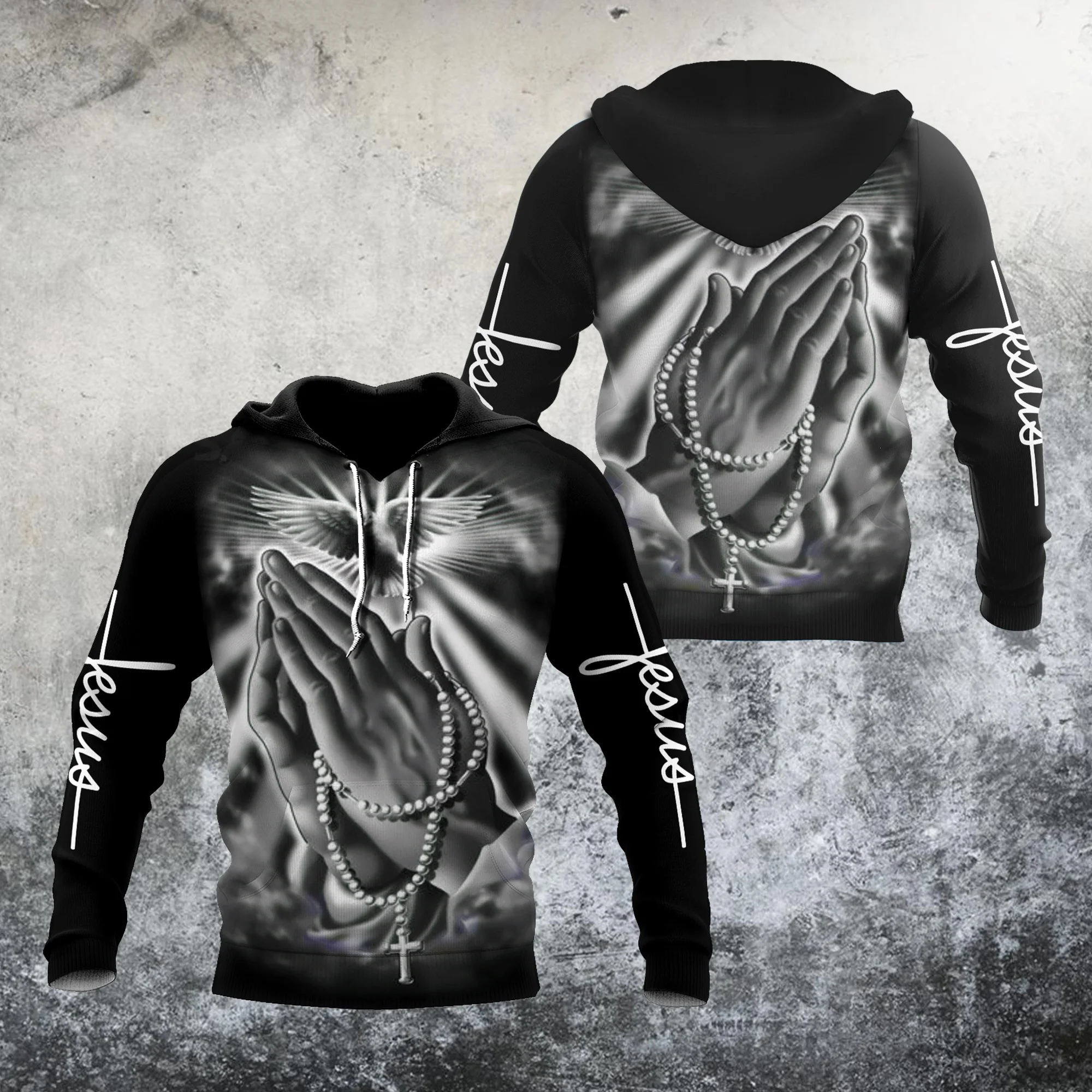 Waliicorners hoodie Jesus tattoo hoodie 3D men's hoodie sweatshirt skull streetwear pullover sportswear 04 5 Hb8f12da0a12543d58af9c48478c80fa2e