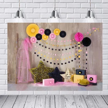

MEHOFOTO Photography Birthday Party Accessories Candy Bar Color Balloon Decoration Children 1 Year Old Wall Background Photo